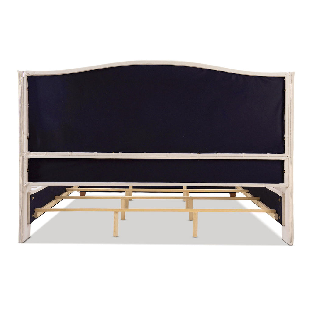 Marcella - King Upholstered Shelter Headboard Bed Set - Beige