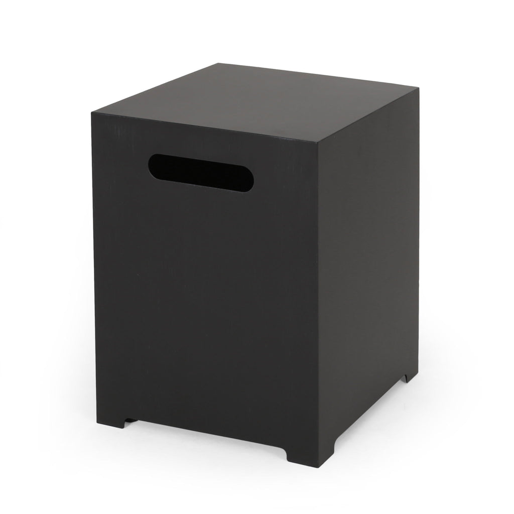 Outdoor Iron Propane Tank Cover Table For Fire Pit, Multi Functional Gas Tank Storage - Dark Gray