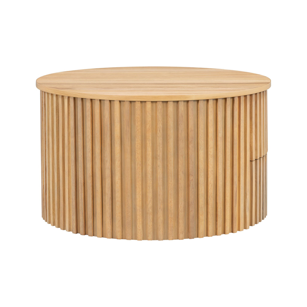 Round Lift Top Coffee Table With Hidden Storage For Living Room