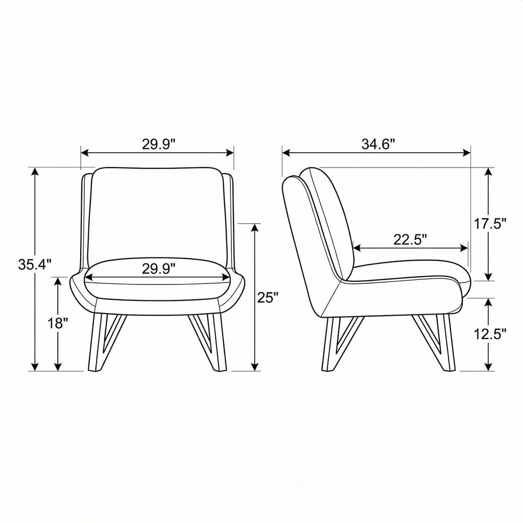 Armless Accent Chair - Dark Navy