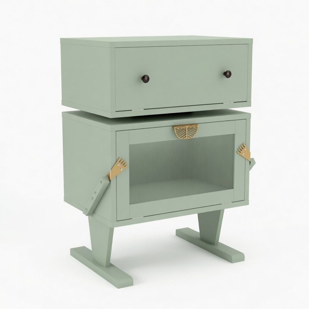 Robot LED Nightstand With 360° Rotating Drawer