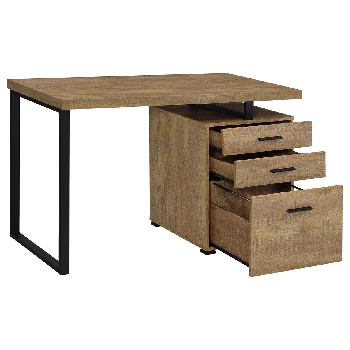 Trowbridge - 3 Drawer Office Desk - Mango Color