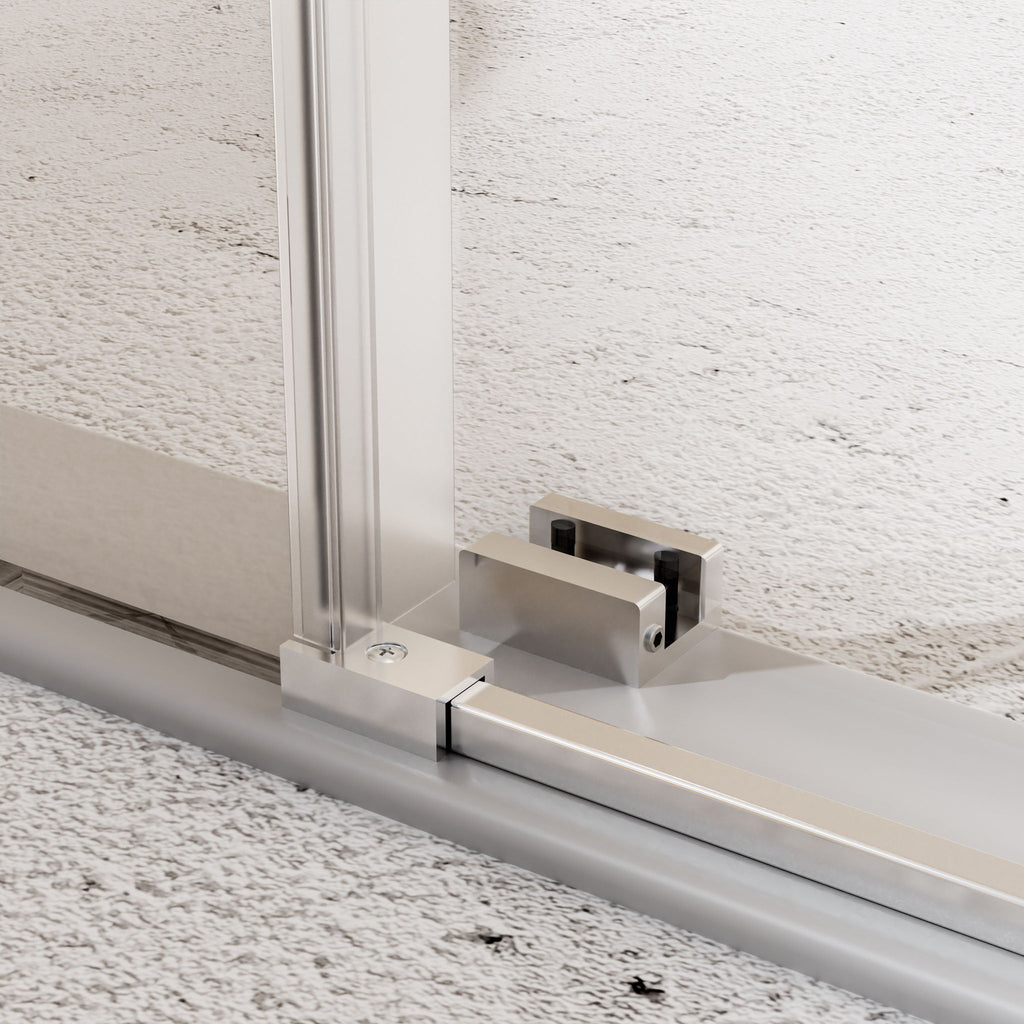Frameless Single Sliding Soft Close Shower Doors, 5 / 16" Sgcc Tempered Glass - Chrome