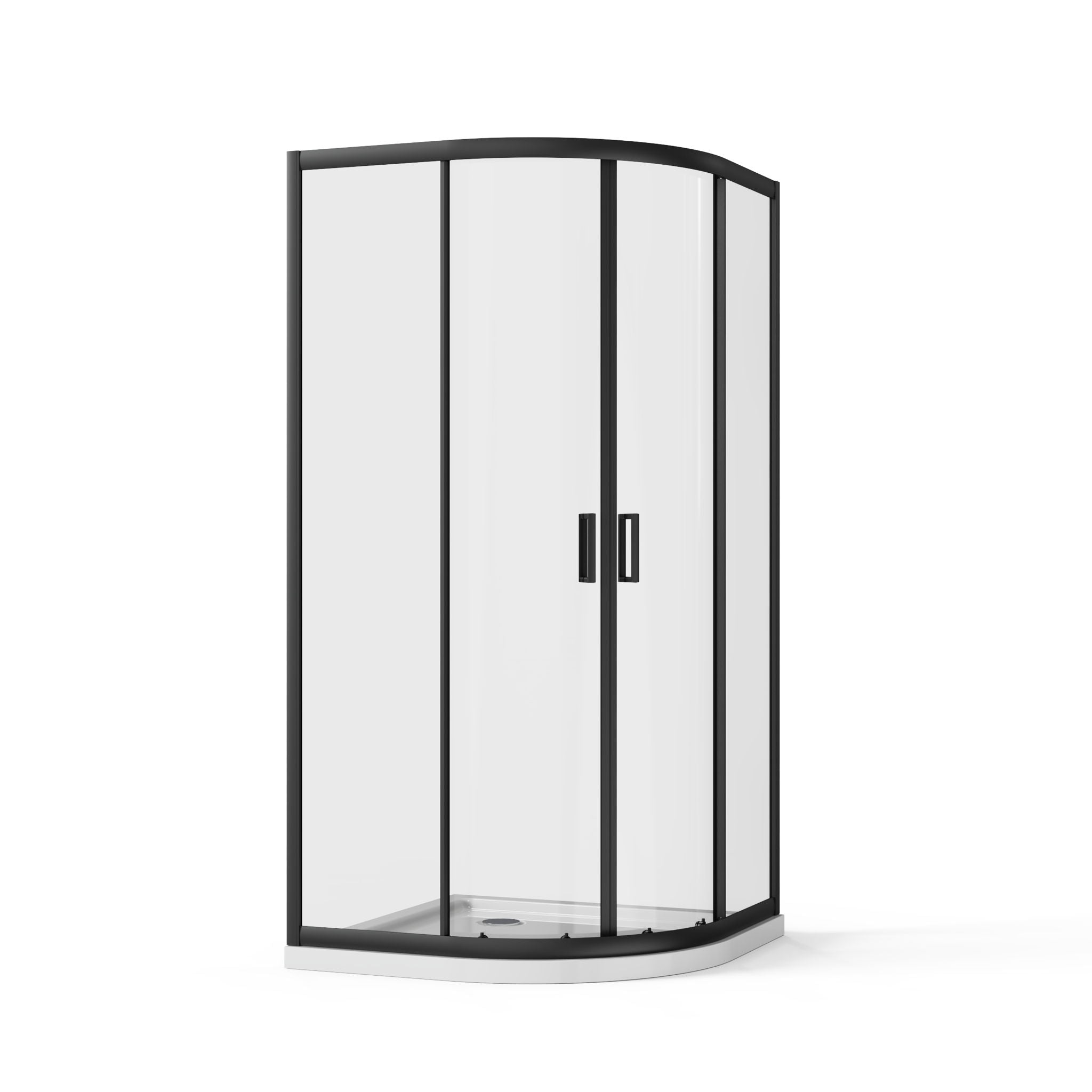 Corner Shower Door With Double Sliding - Matte Black