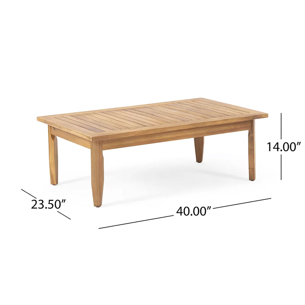 Alluvion - 4 Piece Wood Outdoor Patio Conversation Set With Cream Cushions - Teak / Beige
