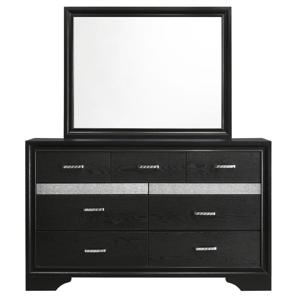 Annie - 7 Drawer Dresser With Mirror - Black