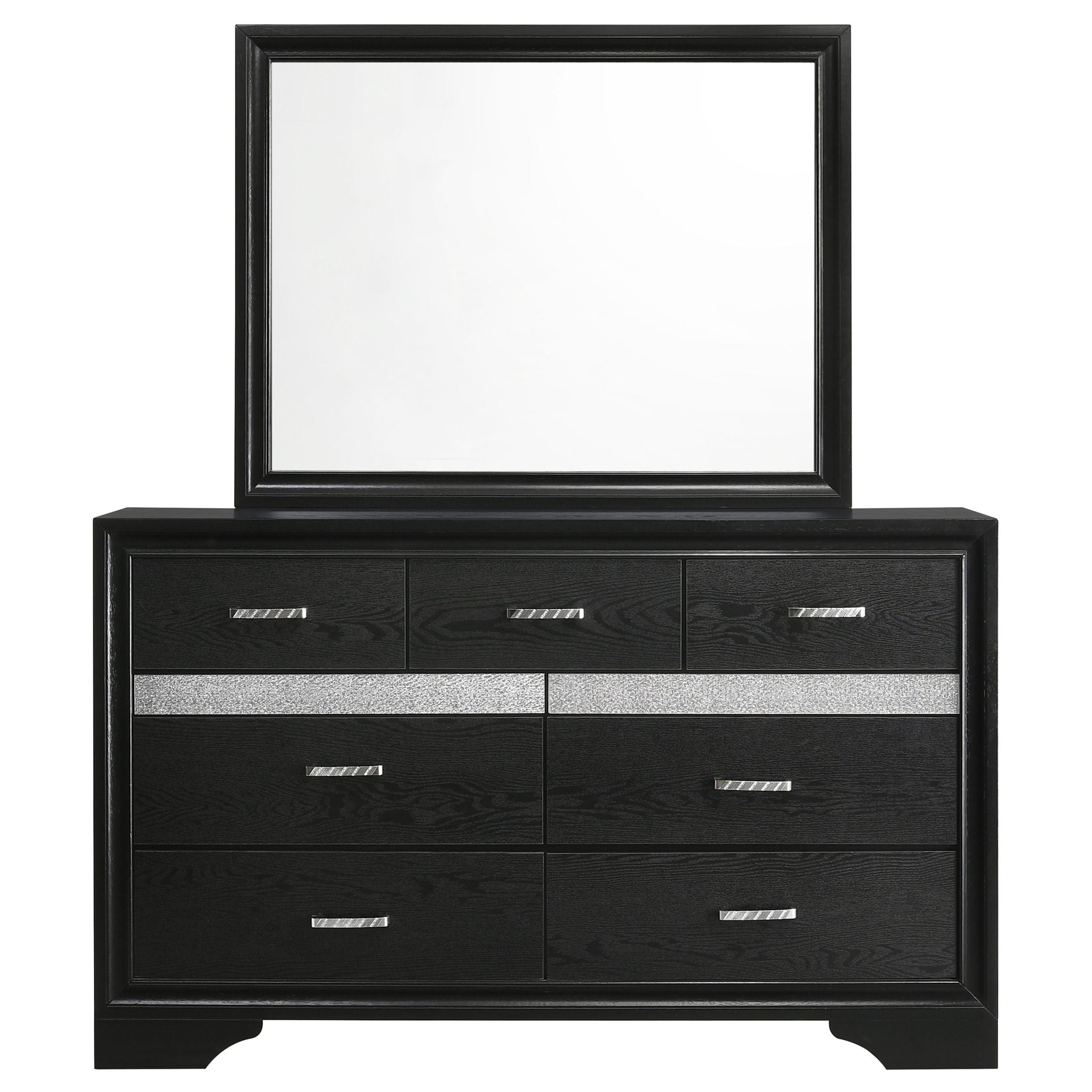 Annie - 7 Drawer Dresser With Mirror - Black