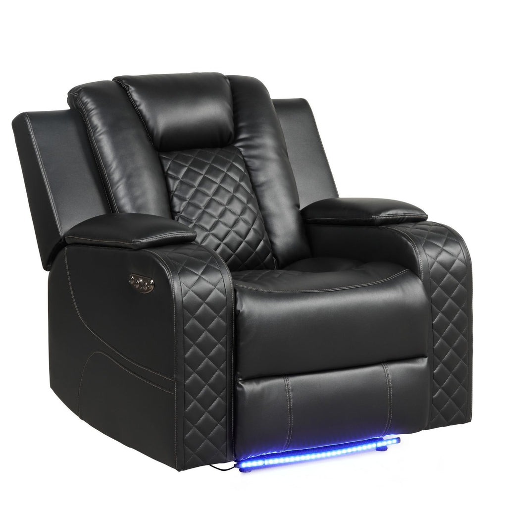 Benz - LED & Power Recliner With Adjustable Headrests And Ambient LED Lighting