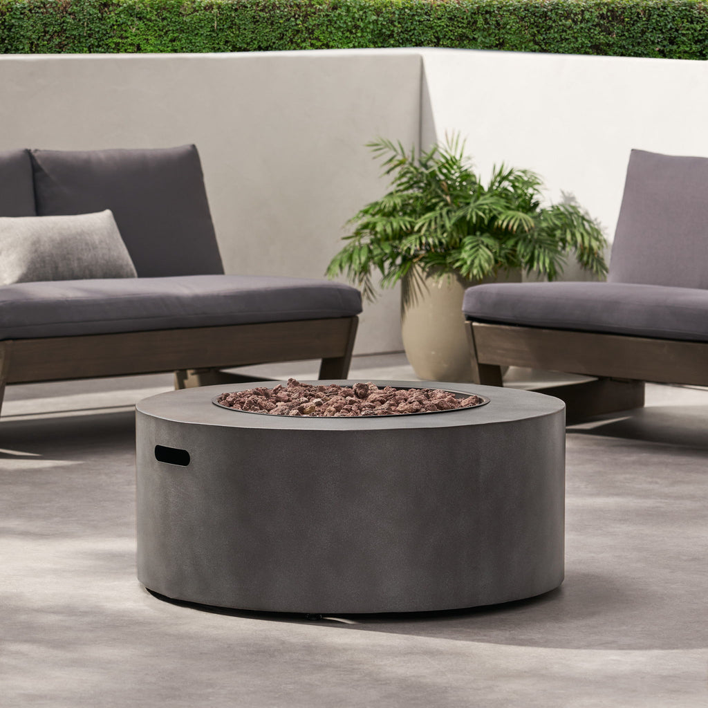 Round Iron Fire Pit With 40, 000 Btu