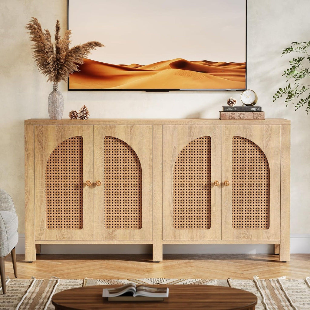 Buffet Sideboard Cabinet With 4 Doors, Console For Living Room - Natural