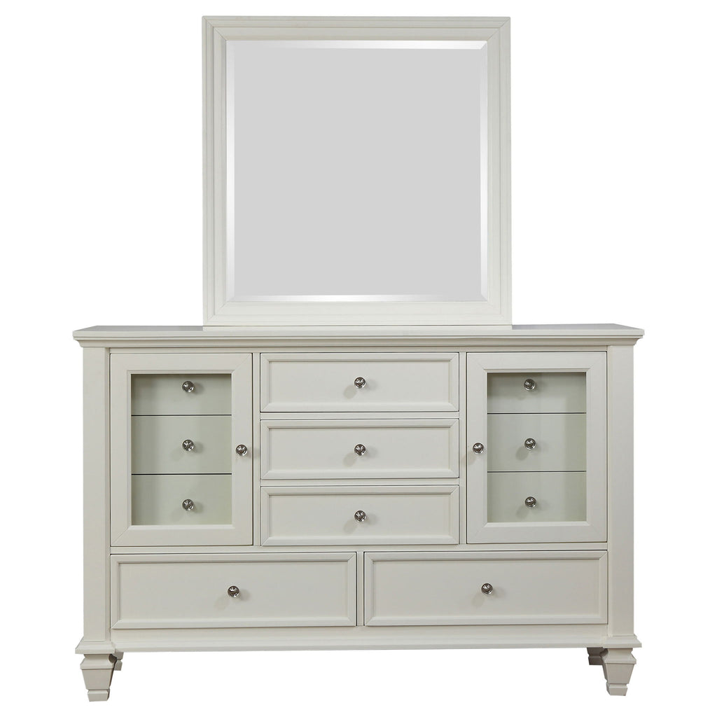 Dennis - 11 Drawer Dresser With Mirror - Cream White