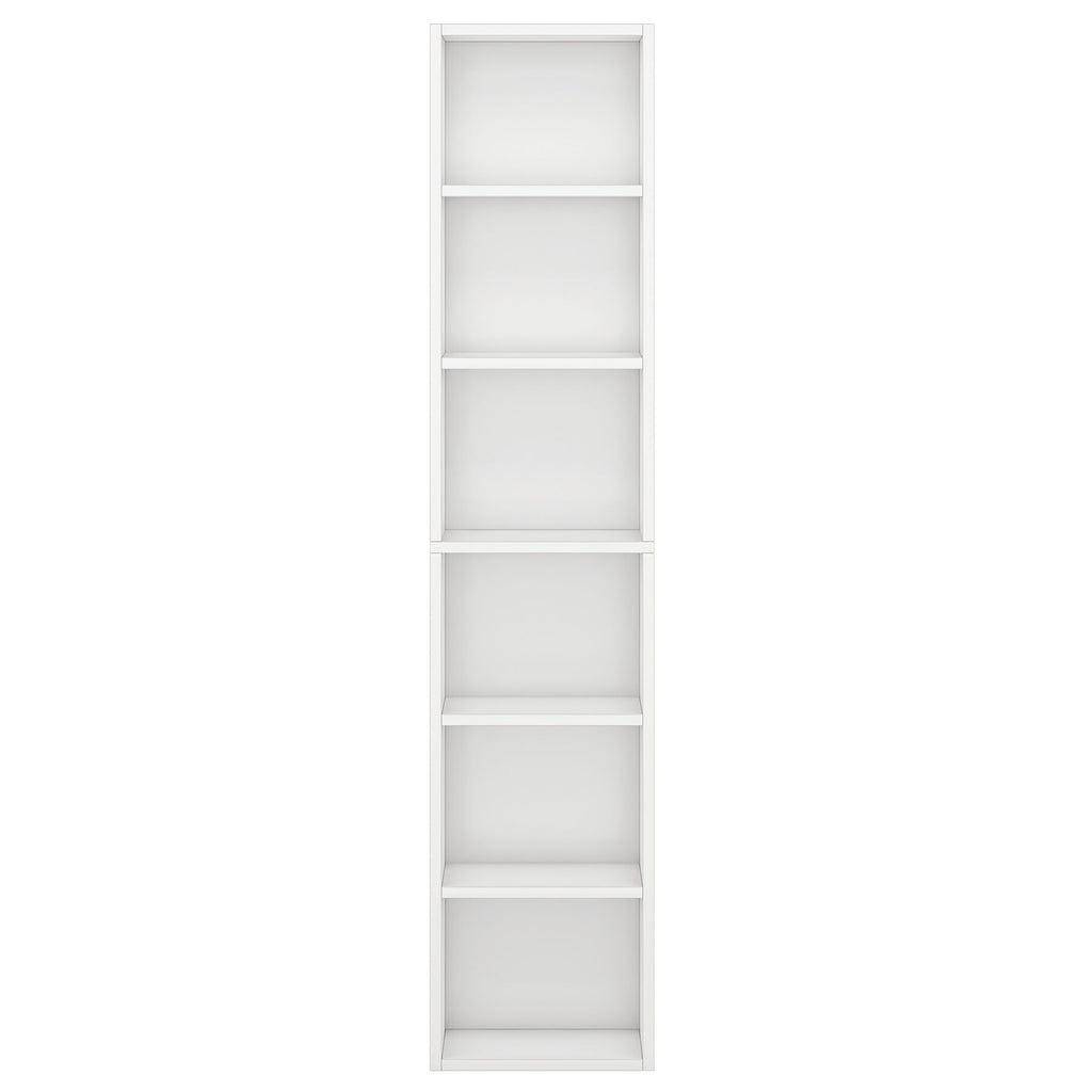 6 Tier Narrow Corner Cube Bookcase Storage, Freestanding Shelf With Open Cubes For Living Room