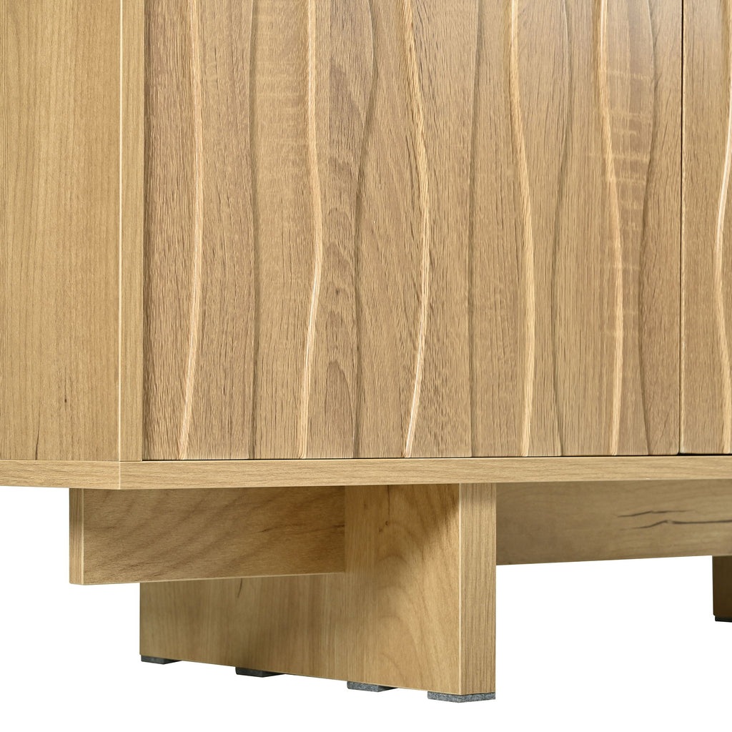 Retro Style TV Stand With Wavy Door