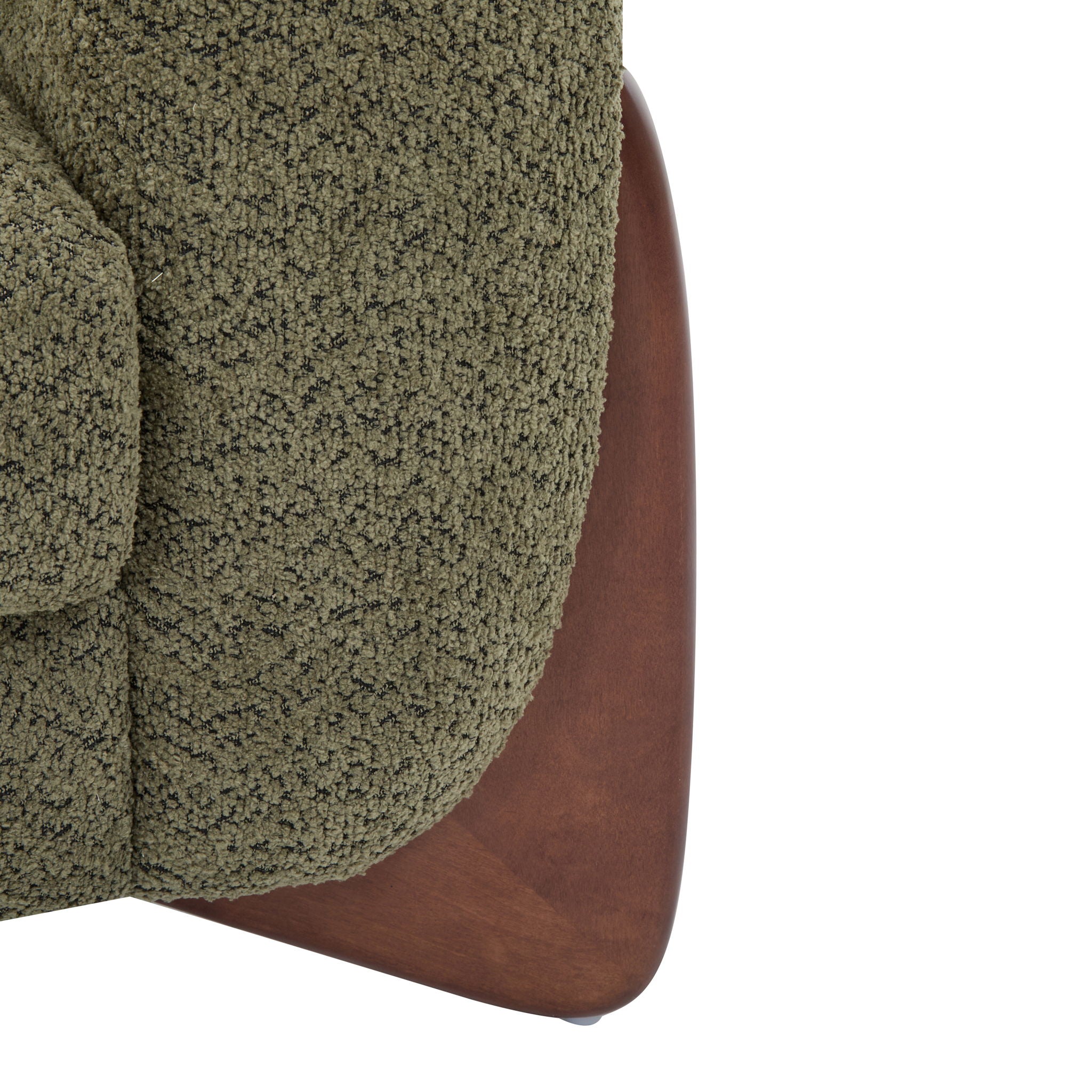 Contemporary Boucle Sherpa Sofa With Birch Wood Legs