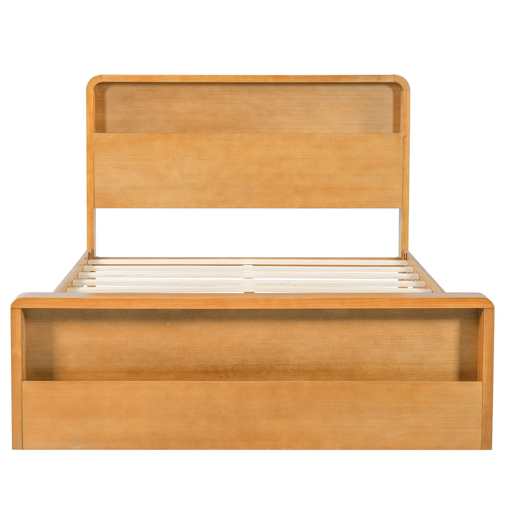 Bed Frame With Dual Open Storage Headboard And Footboard