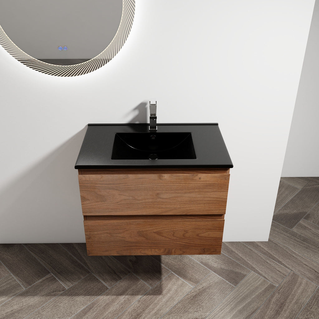 Wall Mounted Bathroom Vanity With Sink, 2 Soft Close Drawers