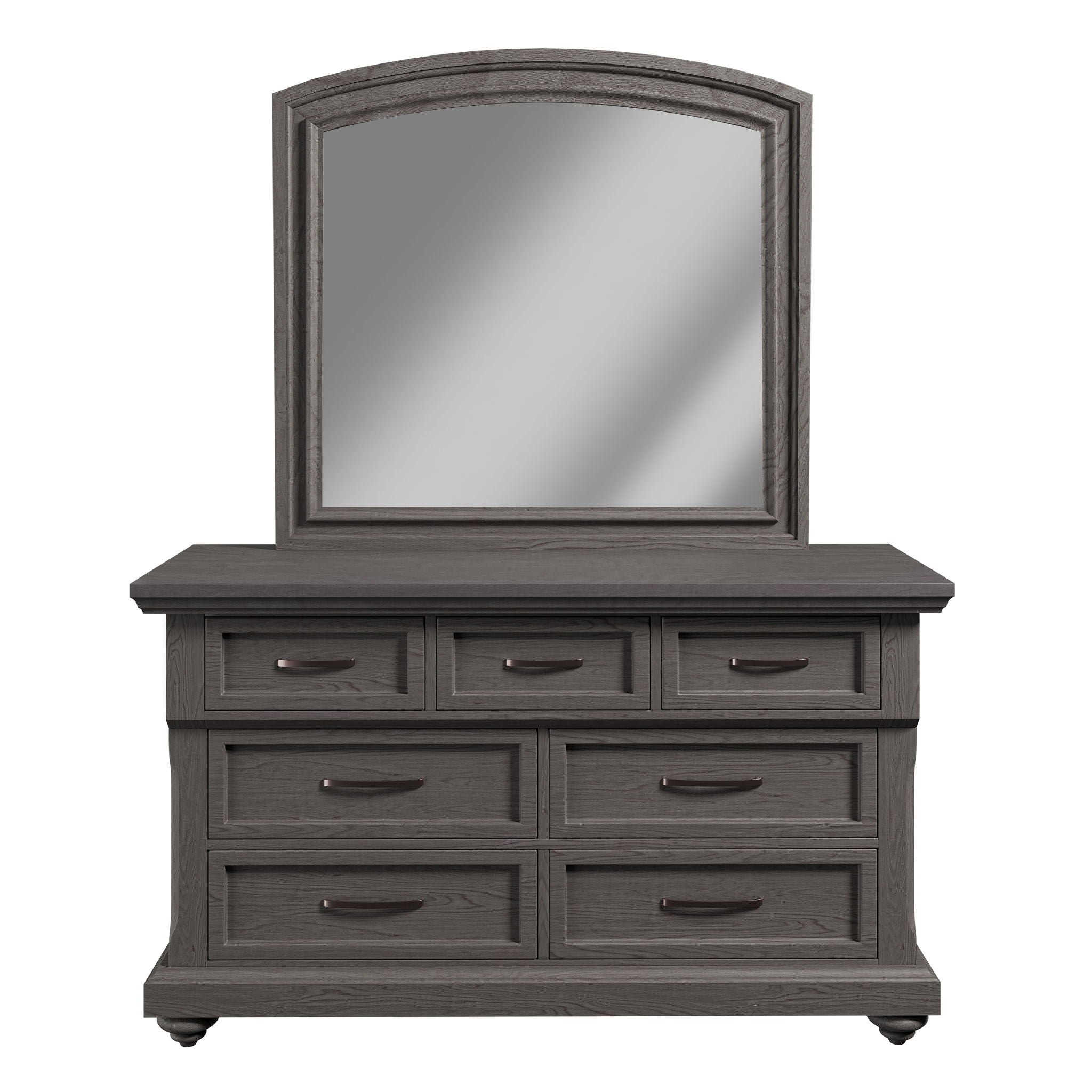 1 Piece Dresser With Handles And Unique Round Legs - Antique Gray
