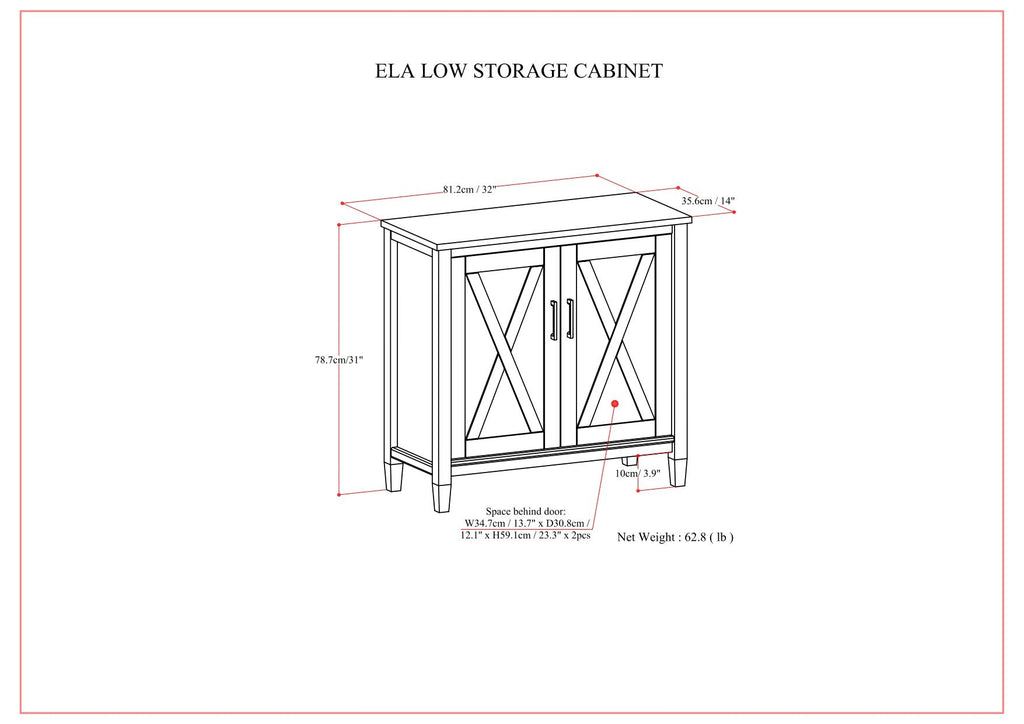 Ela - Low Storage Cabinet - Smoky Brown