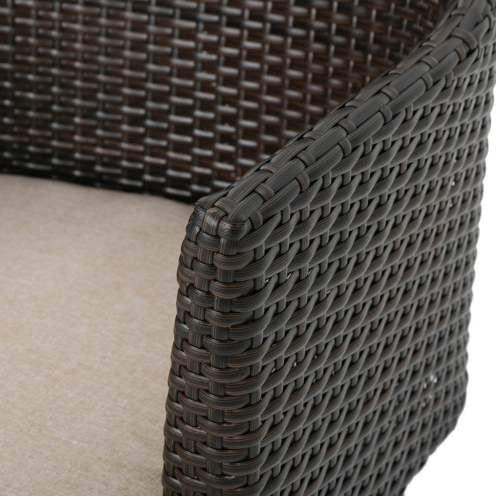 Kenneth - 3 Pieces Chat Set Outdoor Furniture - Brown Multi