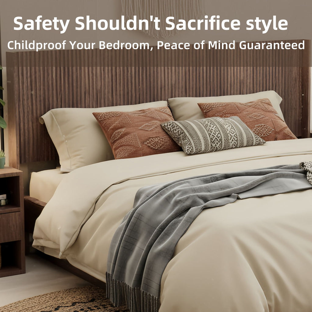 Modern Wide Wall Mounted Fluted Panel Headboard