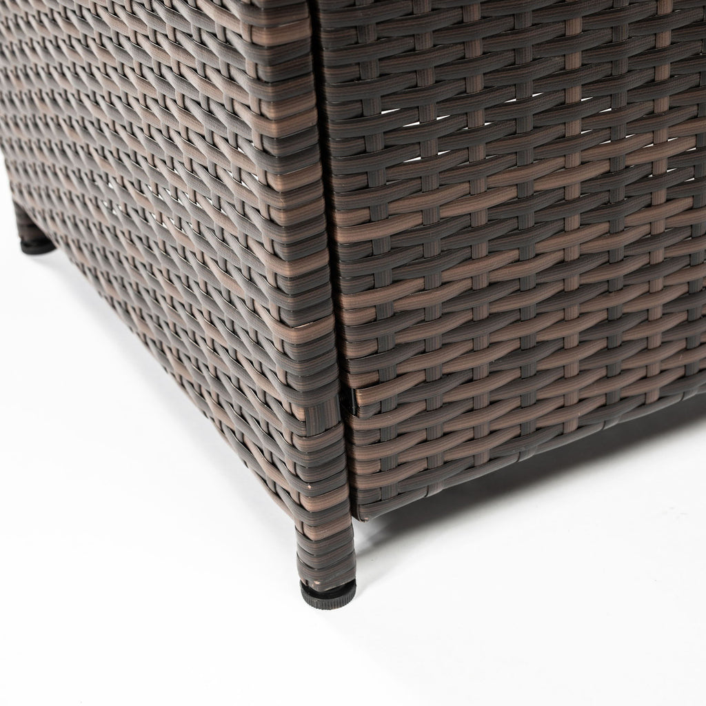 Square Fire Pit Table - Black Brown