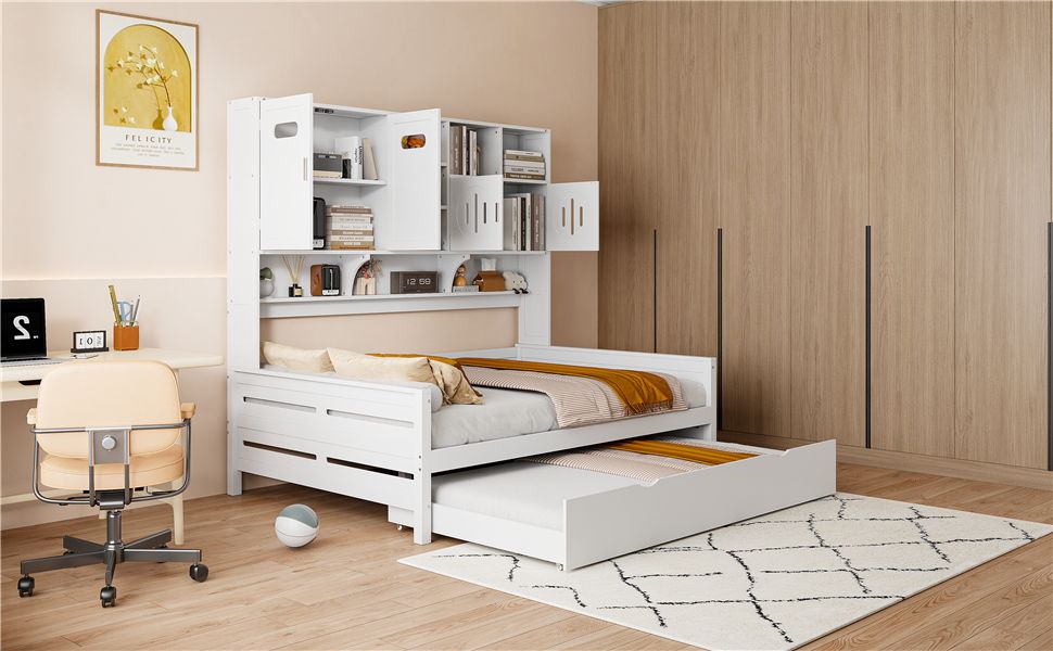 Daybed & All-In-One Cabinet And Shelf
