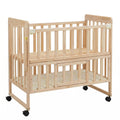 Portable Mini Baby Crib 5 In 1 Convertible With Foldable Storage - Natural Wood