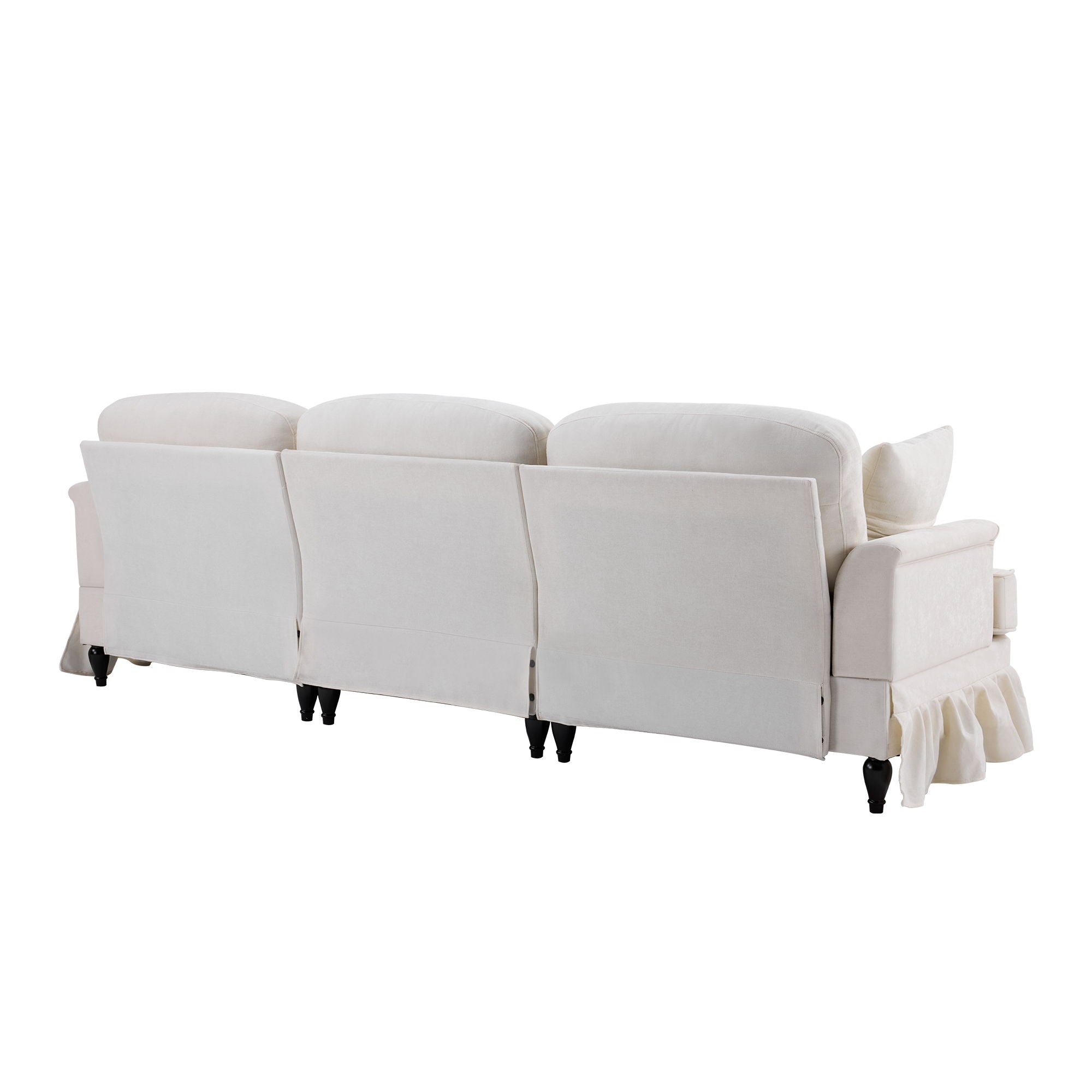 Cloud Sofa With Removable Ruffled Skirt With Ottoman And Flared Arms