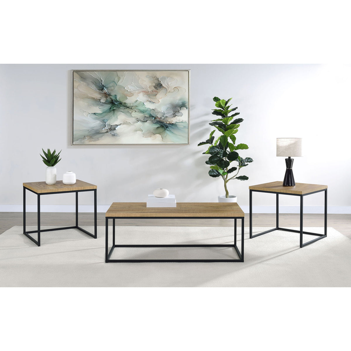 Rosey - 3 Piece Coffee Table Set - Mango Color
