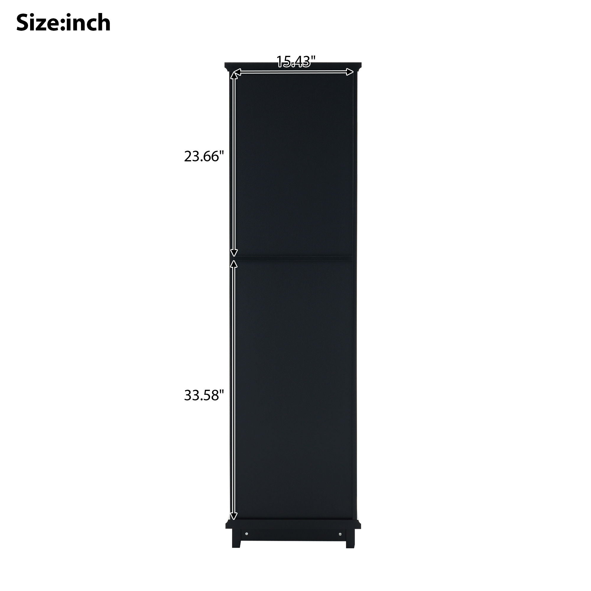Tall Bathroom Storage Cabinet With Glass Doors, Free-Standing, Two Drawers, And Adjustable Shelves, Board, Painted Perfect For Displaying Your Favorite Items