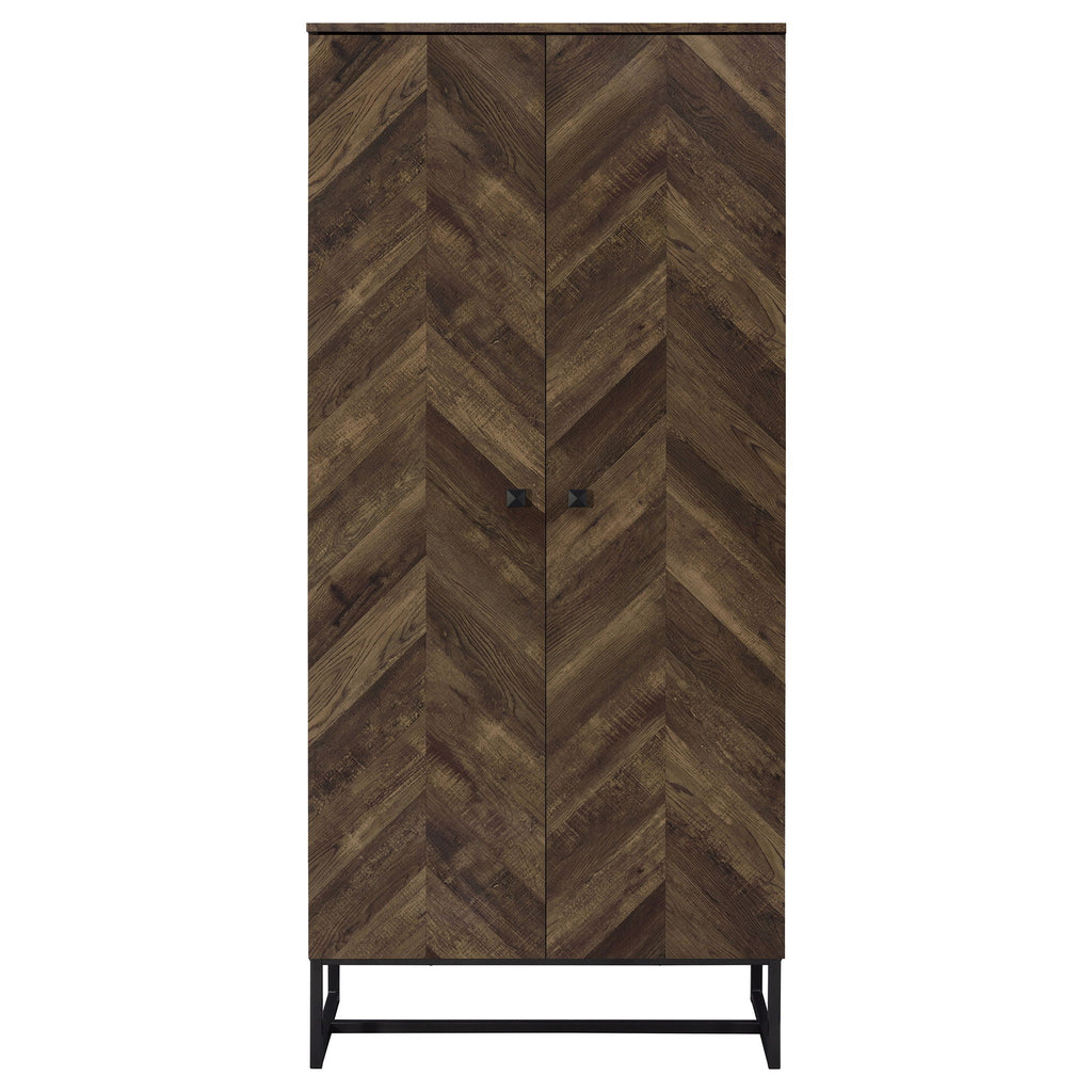 Gunderson - 8 Shelf Accent Cabinet - Oak