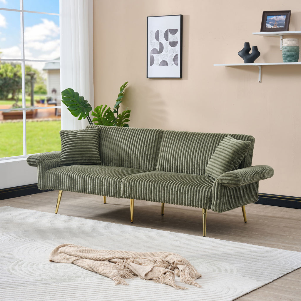 Luxury Foldable Double Sofa Bed With Folding Armrests