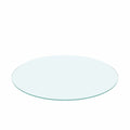 20" Round Tempered Glass Table Top Clear Glass 1 / 4" Thick Flat Polished Edge - Transparent