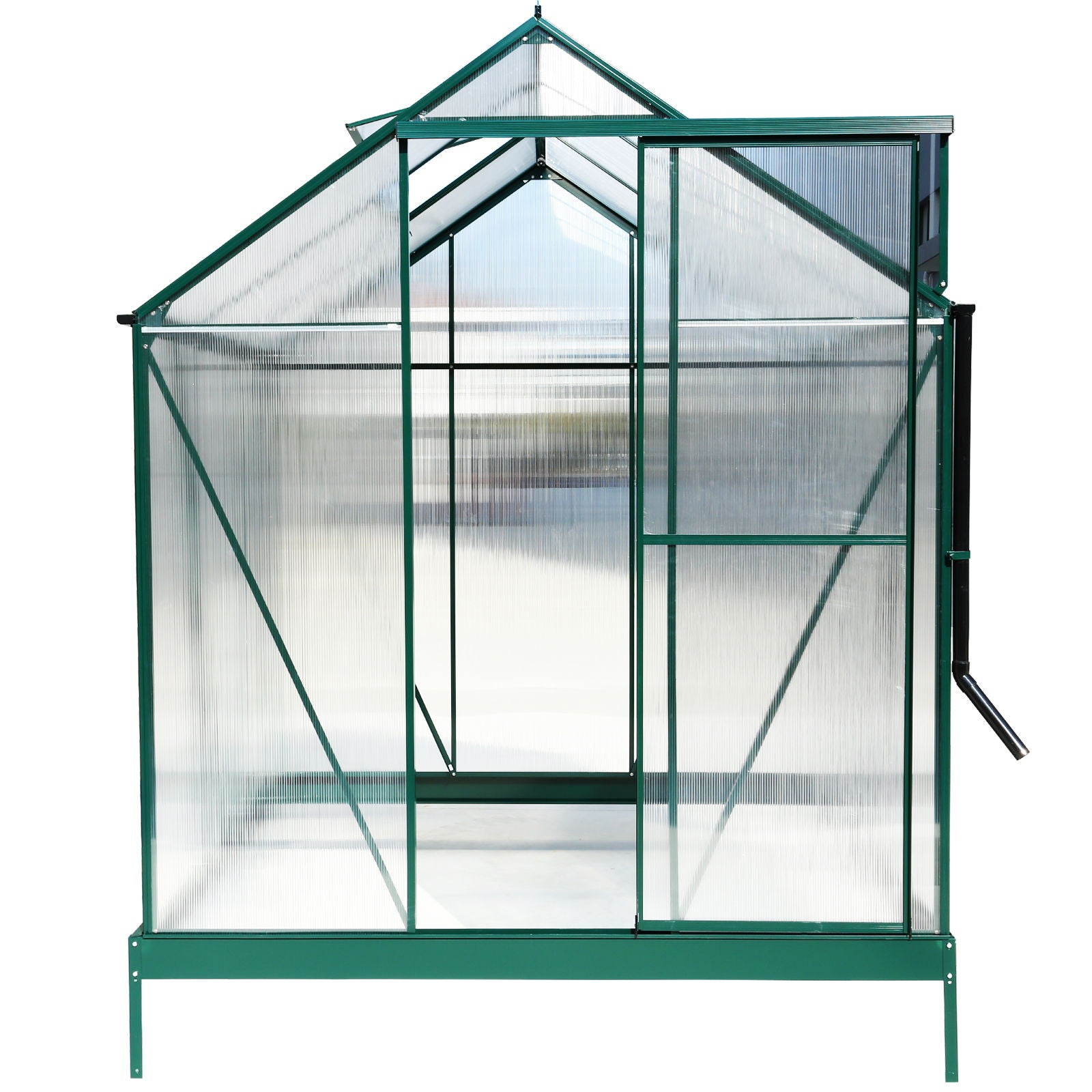 Polycarbonate house, Heavy Duty Outdoor Aluminum Walk-In House Kit With Rain Gutter, Vent And Door For Backyard Garden