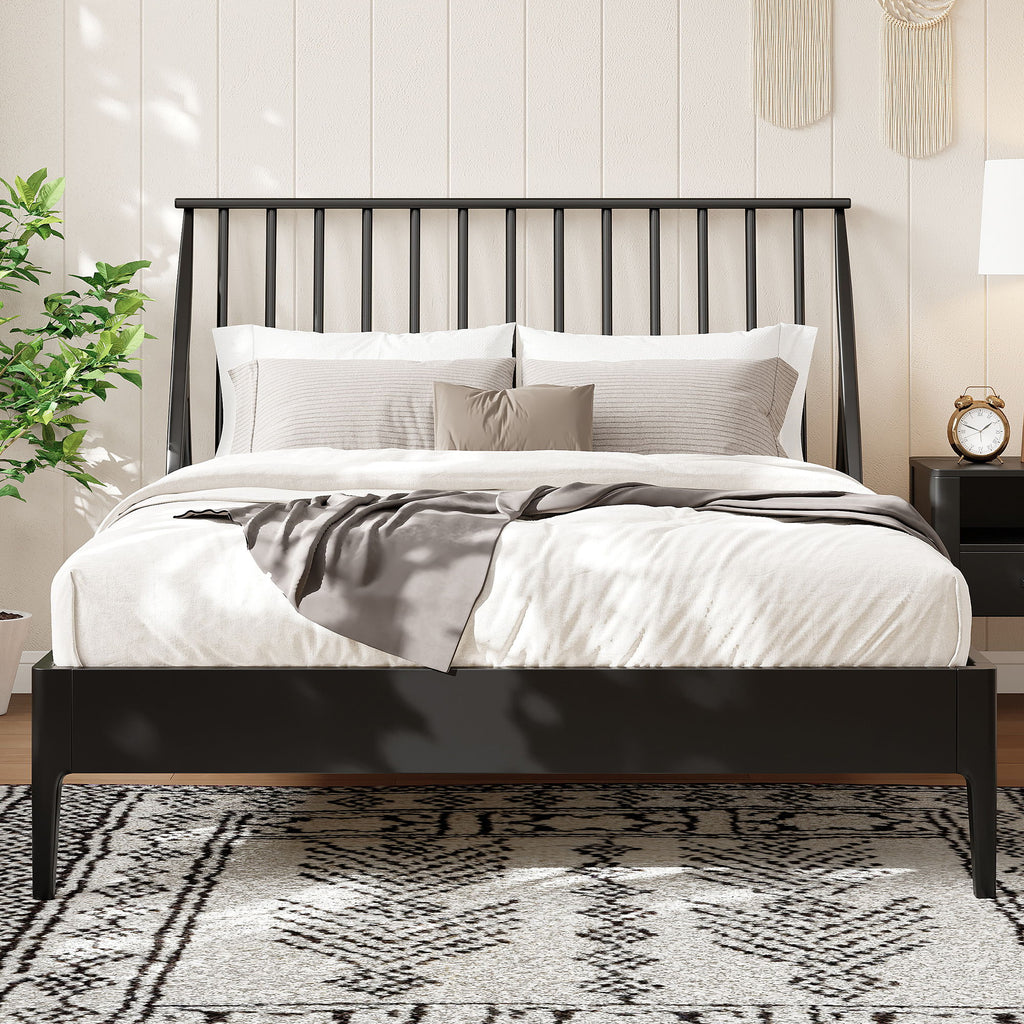 Bohemian Platform Bed With Tall Headboard