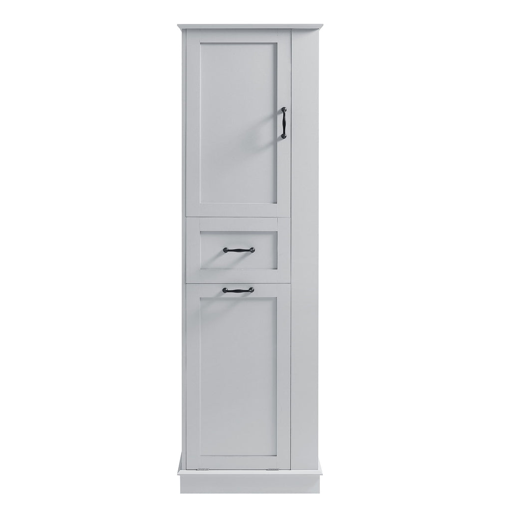 Modern Tall Storage Cabinet With Tilt-Out Compartment, Adjustable Shelves