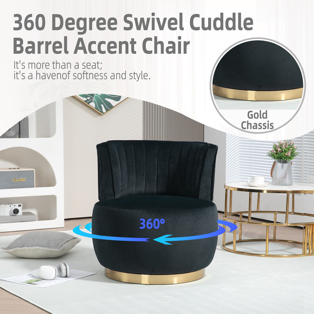 360 Degree Swivel Cuddle Barrel Accent Sofa Chair