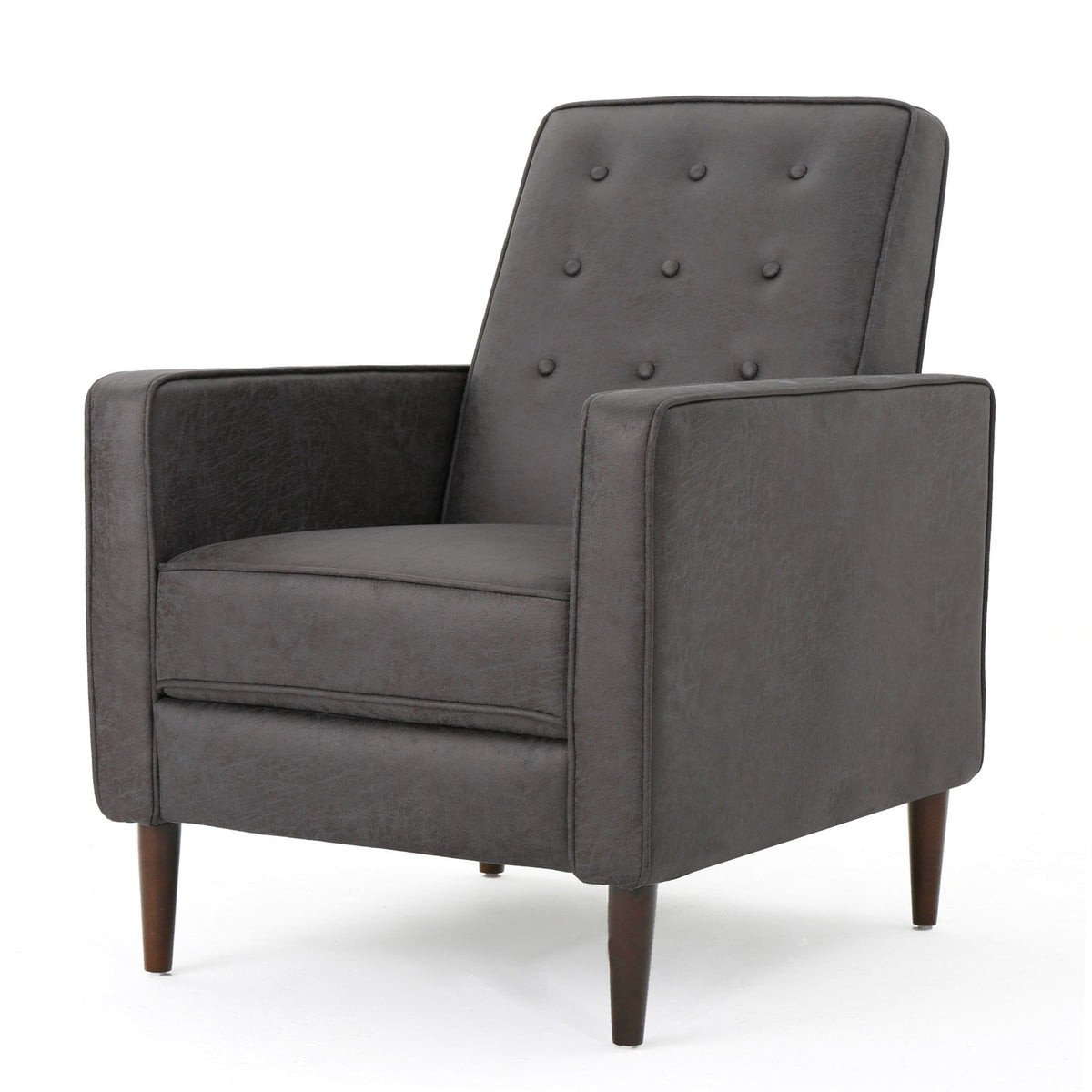 Macedonia - Button Tufted Fabric Recliner - Slate