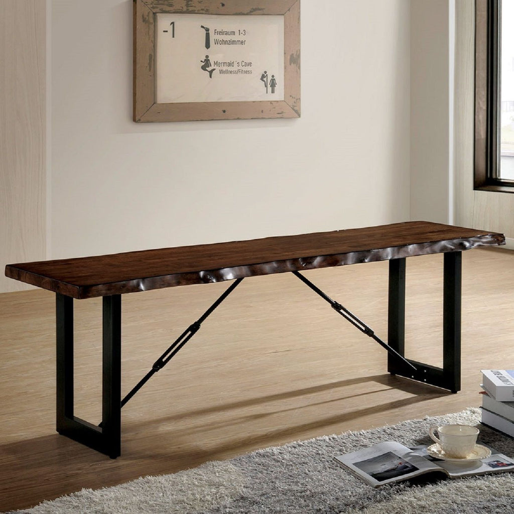 U - Shape Bench With 2 Tone - Black / Walnut