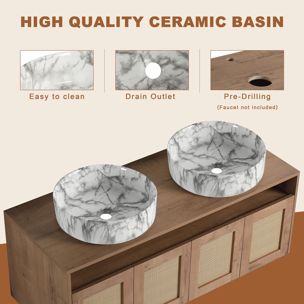 Bathroom Vanity & Art Sink And Storage Rack, Float Mounting Design