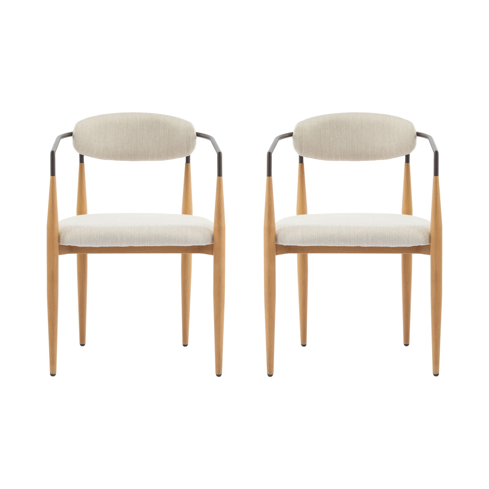 Modern Luxe Dining Arm Chair Set With Upholstery