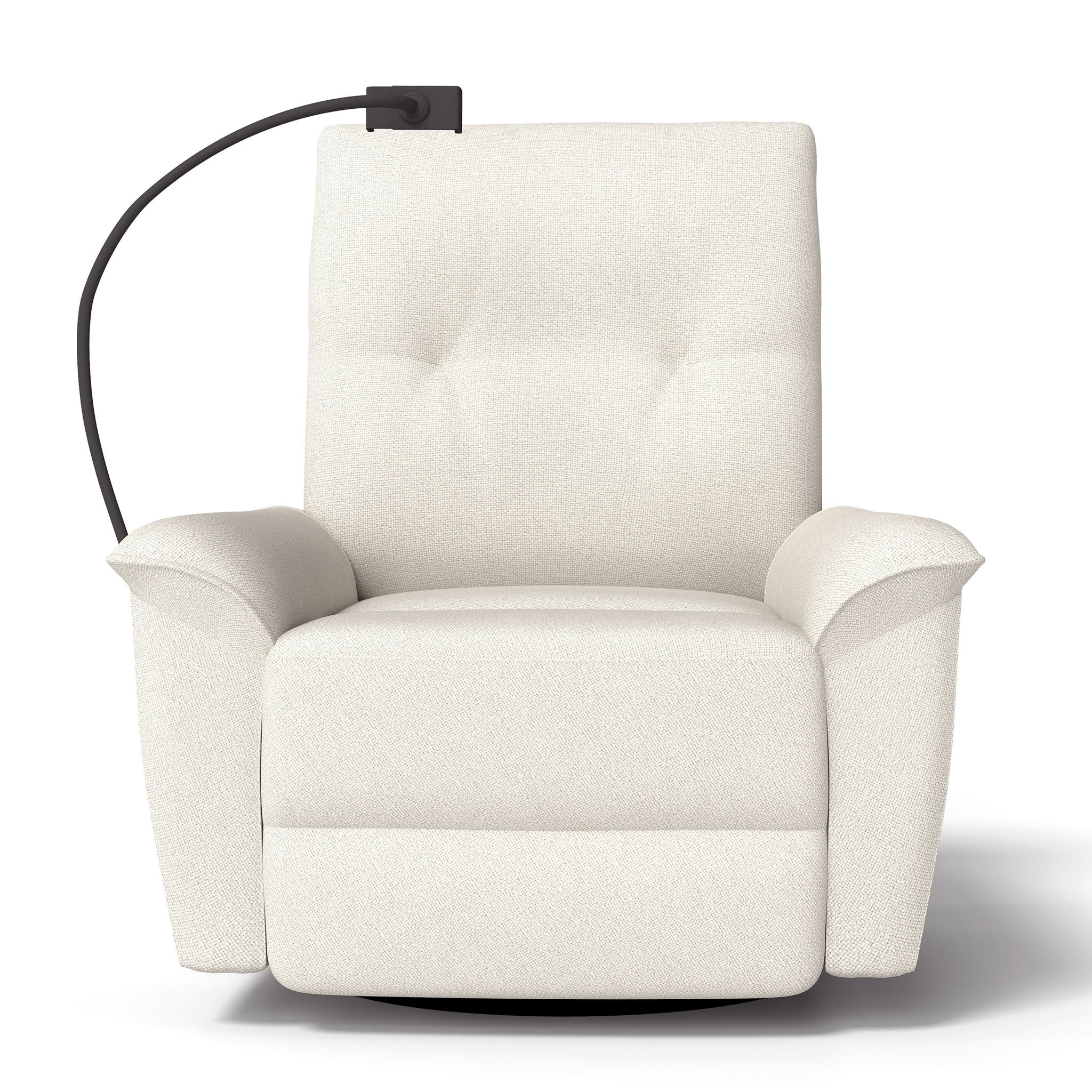 270° Power Swivel Rocker Recliner Chair With Phone Holder, Electric Glider Reclining Sofa With USB Ports For Living Room Bedroom - Beige