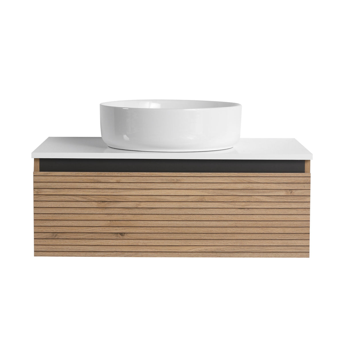 Wall Mounted Bathroom Vanity With Art Sink & 1 Soft Close Drawer