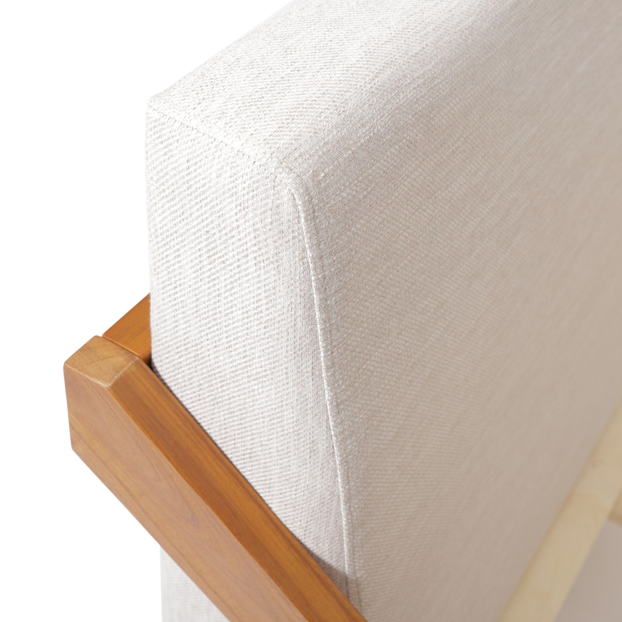 Okioki - Charleston Fabric Upholstered Acacia Wood Bed