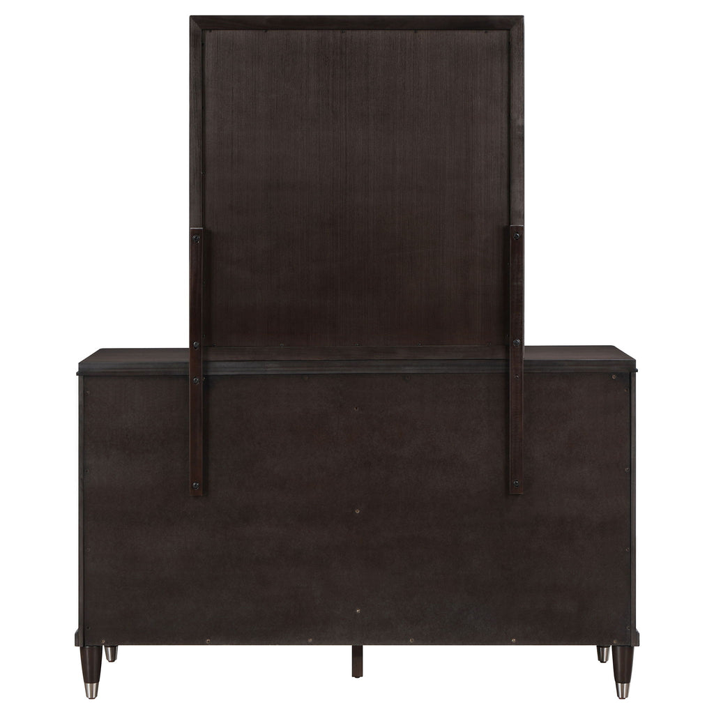 Navarro - 6 Drawer Dresser With Mirror - Brown