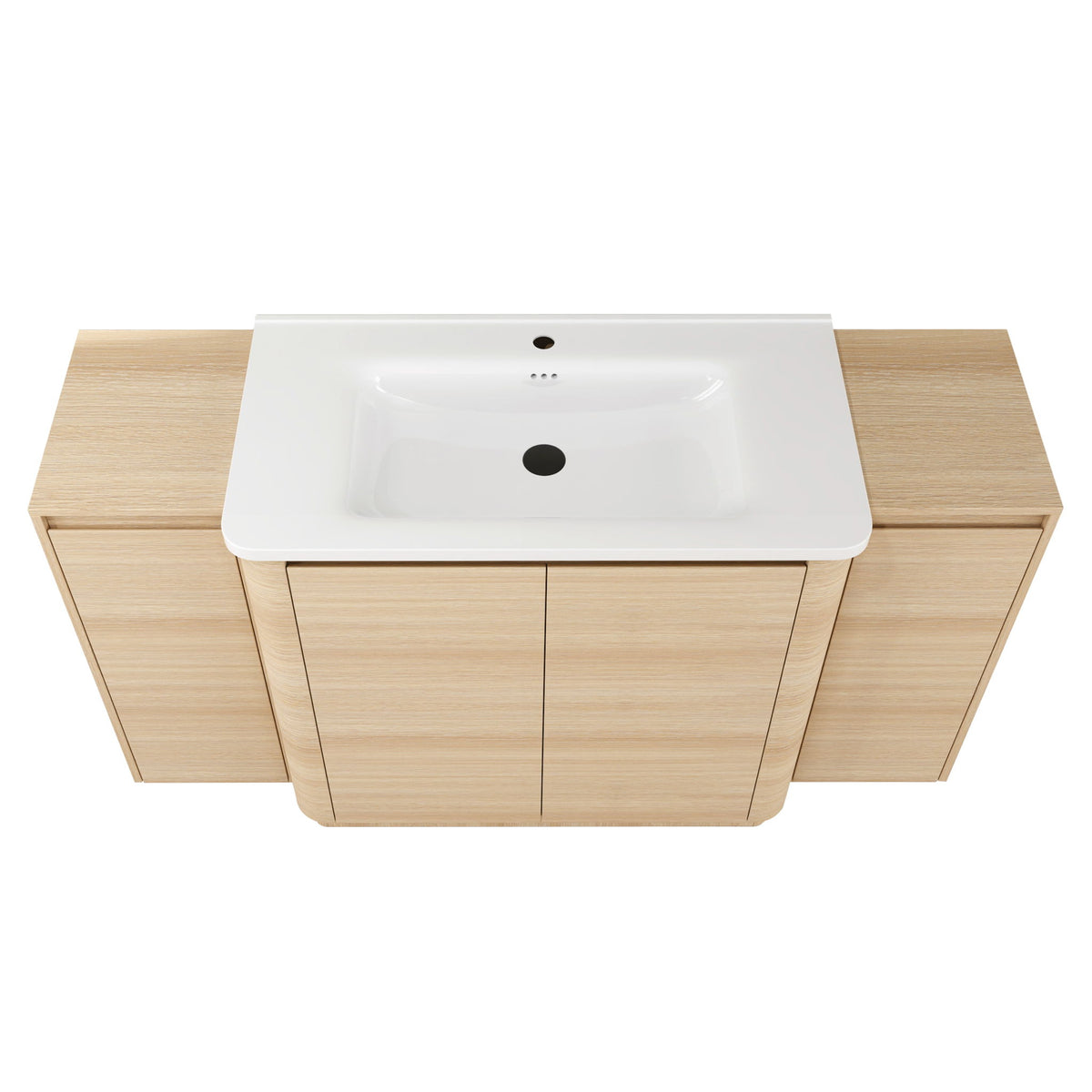 Freestanding Bathroom Vanity With Sink, 2 Small Storage Cabinets, Soft Close Doors