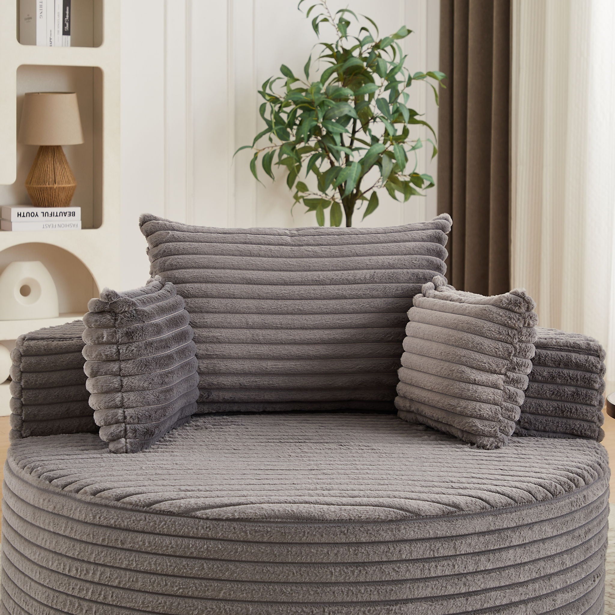 Modern Single Sofa With Backrest Pillow For Living Room