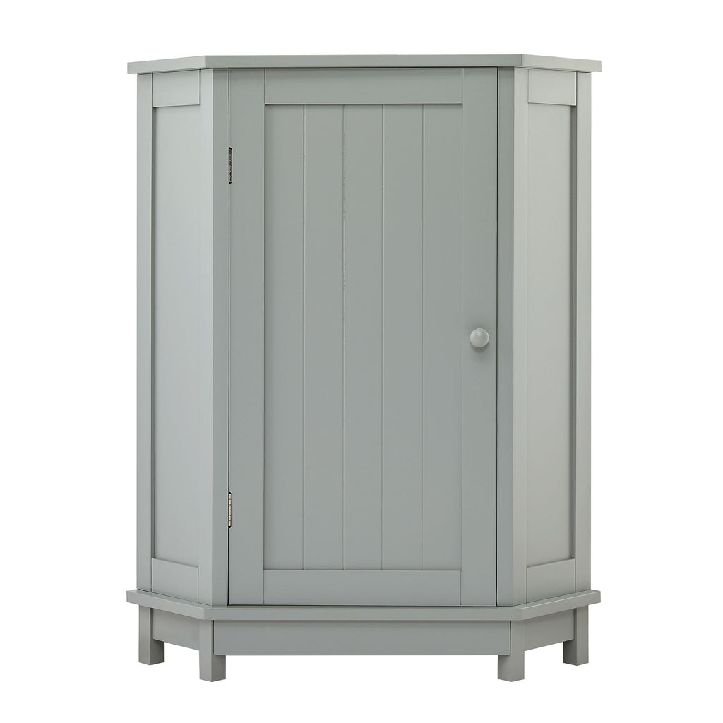 Triangle Corner Bathroom Cabinet With Adjustable Shelf, Storage Unit - Gray