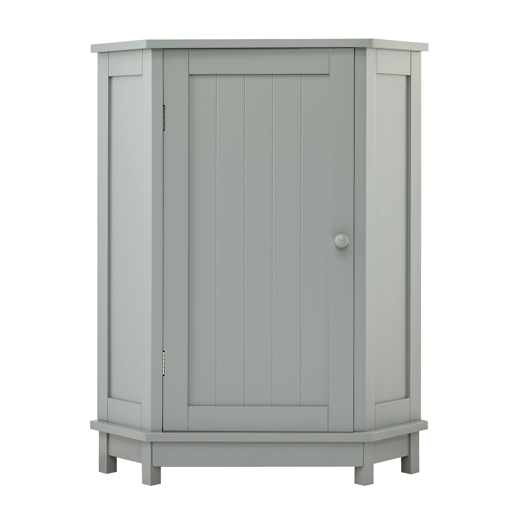Triangle Corner Bathroom Cabinet With Adjustable Shelf, Storage Unit - Gray