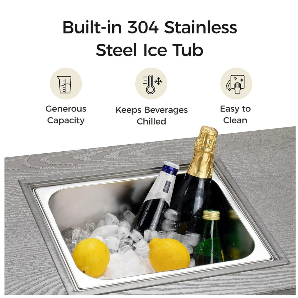 3 In 1 Outdoor Propane Fire Pit Table 50, 000 BTU With Ice Bucket